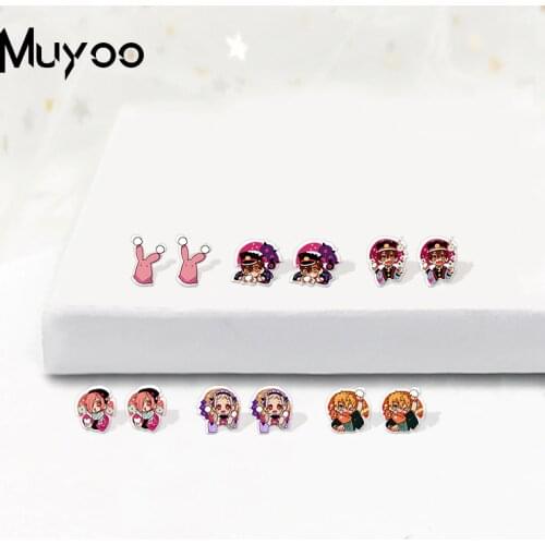 2020 New Cute Cartoon Toilet bound Hanako kun Characters Epoxy Acrylic Resin Earrings Handmade Gifts for Girls