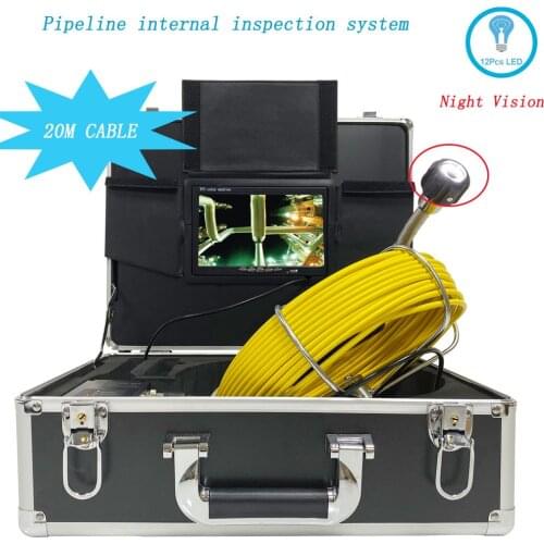 23MM Camera Head 7''LCD Pipe Inspection Camera IP68 Waterproof 20M Cable Industrial Sewer Drain Pipeline Endoscope Equipment