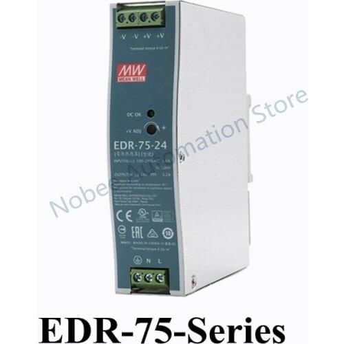 Mean Well EDR-75 Series meanwell 12V 24V 48V DC 75w Single Output Industrial DIN RAIL Power Supply