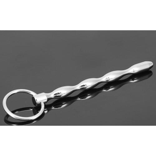 Happygo, 120mm Male Stainless Steel Solid Urinary Penis Plug Beads Mens Metal Catheters Rod Fetish Sex Toys Adult Games 624