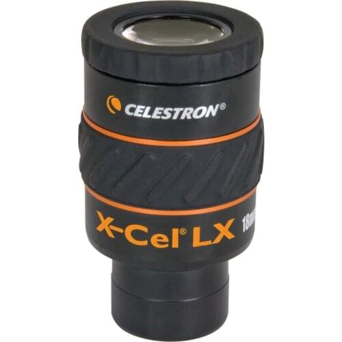 CELESTRON X-CEL LX 18mm Astronomical eyepiece 1.25-Inch 60 degrees, high-definition large field of view, rotating-up goggles