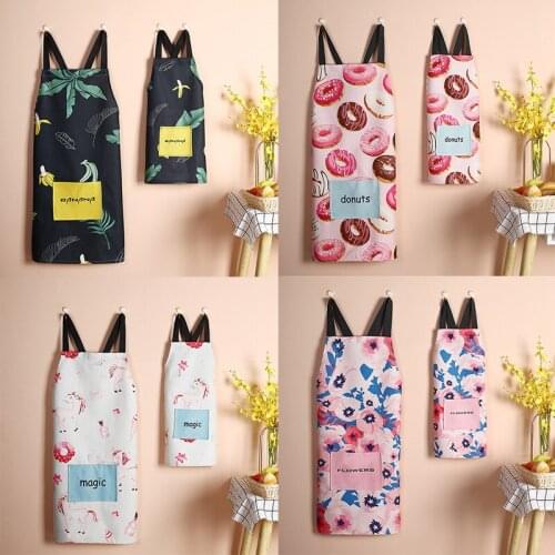Nordic Style Parent-Child Apron Waterproof Antifouling Printed Apron Sleeveless Apron Baking Baby Bib Customized