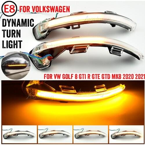 Dynamic Turn Signal LED Rearview Mirror Indicator Blinker Repeater Light Fit Volkswagen VW Golf 8 GTE GTD 2020 2021