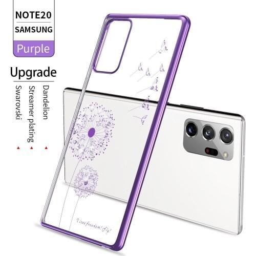 For Samsung Galaxy Note 20 Ultra S20 Plus S20 FE Lite 4G 5G Case Luxury Diamond Plated Soft Transparent Shockproof Cover Funda
