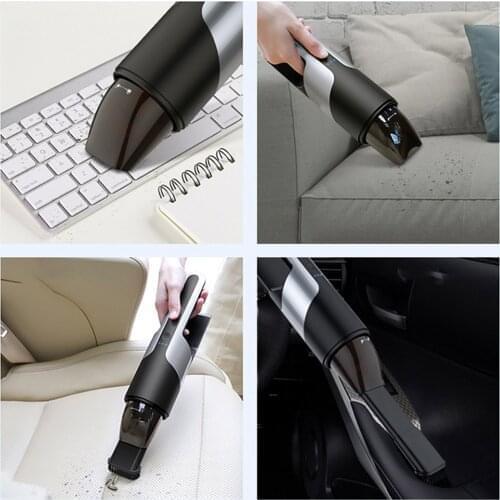 For Dry Use Car Wireless Vacuum Cleaner 80W 5300pa Easy To Carry Handheld Powerful Cyclone Vacuum Cleaner Black 120ML With Brush