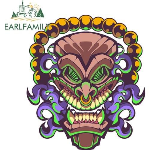 EARLFAMILY 13cm x 11.8cm for Hawaii Tiki Car Stickers Motorcycle Helmet Tuning Vinyl Material Creative Camper JDM Assessoires