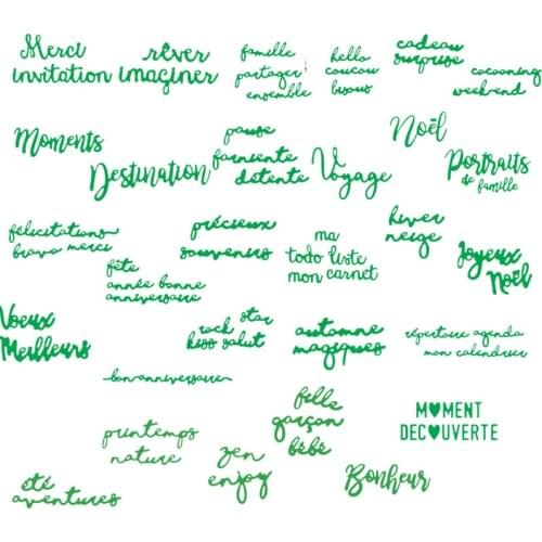French Words and Phrases Metal Cutting Dies Scrapbooking Album Paper DIY Card decoration Craft Embossing Die Cuts 2019 New