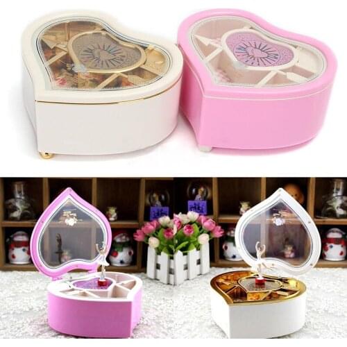 JX-LCLYL New Heart Shaped Jewellery Music Box Ballerina Dancer Christmas Gift Decoration
