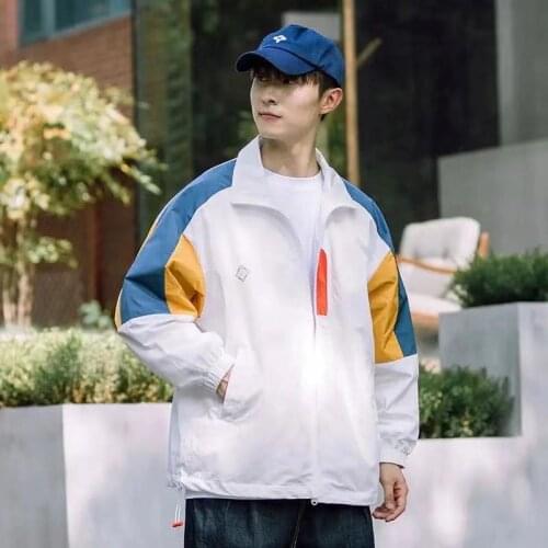 2021 Mens Retro Style Matching Color Work Jacket Fashion Streetwear Outerwear Loose Couple Casual Jackets Cargo Coats