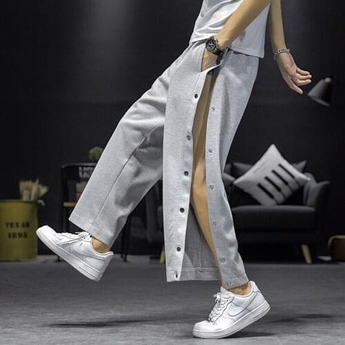 Mens Designer Original Hip Hop Pants for Men High Street Clothing Button Up Baggy Sweatpants Japanese Streetwear Sport Trousers