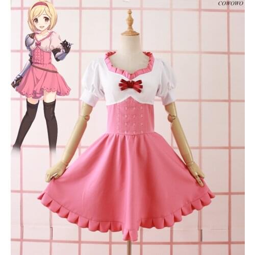 [Customized]Anime! Granblue Fantasy Princess Kida Initate Knight Pink White Dress Cute Uniform Role Play Clothing Women 2021 NEW