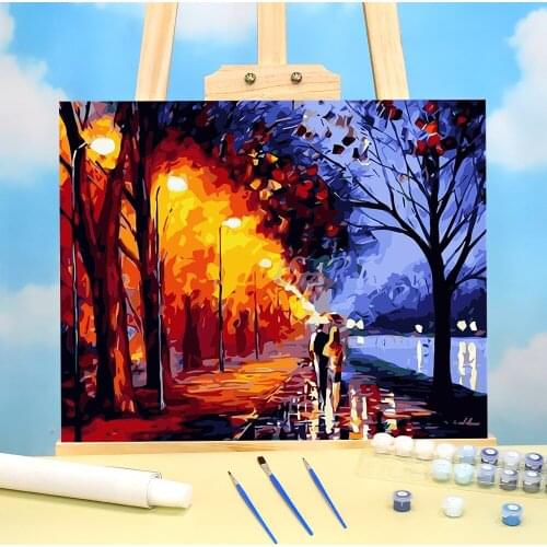 Landscape Paint By Numbers Complete Kit Acrylic Paints 40*50 Canvas Pictures Home Decoration For Adults Wholesale