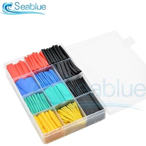 560pcs Set Heat Shrink Tube Kit Shrinking Assorted Polyolefin Insulation Sleeving Tubing Set Waterproof Pipe Sleeve