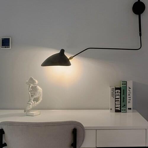 Nordic Wall Lights Spider Serge Mouille Rotary Long Pole Wall Lamps Bedroom Wall Sconce Creative Living Room Light MJ1113