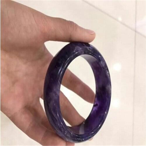Genuine Natural Lavender Quartz Purple Crystal Lady Bangle AAAA Inner Diameter 56mm