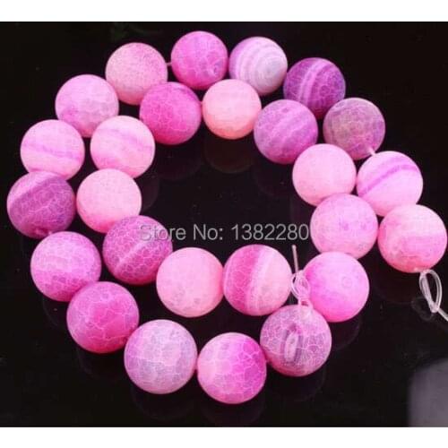 Wholesale 12mm Sand Mill Onyx Stone Rose Red Round Loose Beads DIY Manual Accessories Parts Women Fashion Jewelry Desing 15"