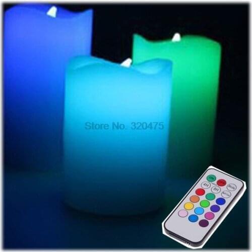 By DHL or EMS 20 sets 3pcs/set Home Decor Wireless Remote Control Battery Operated Candle LED Flameless Candles Lights Set