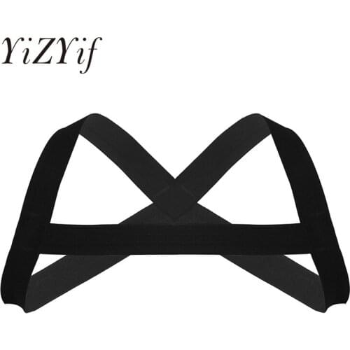 Harness Men Sexy Clubwear Shoulder Straps X-Shape Back Elastic Shoulder Chest Muscle Harness Belt Punk Costume Strap Lingerie