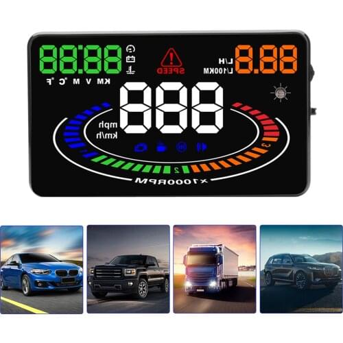 5.5" Projector Digital Car Speedometer Overspeed HUD OBD2 Car Head Up Display Fatigue Driving Alarm Auto Electronic Accessories
