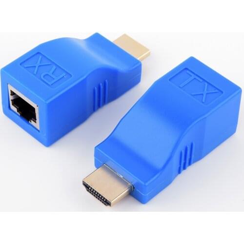 Hot Selling New Arrival HDMI RJ45 Network Extender 30M HDMI to RJ45 Cable Converter Splitter Repeater by Cat 5e Cat 6 1080P