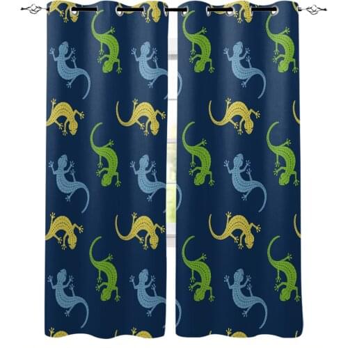 Colorful Cartoon Animal Lizard Curtains for Living Room Bedroom Kitchen Window Treatment Curtain Home Decoration