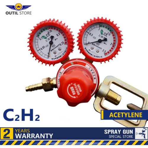 Realmote Shockproof Acetylene Pressure Reducer Gas Control Safety Switch Relief Gas Regulator Used For Welding And Cutting Tools