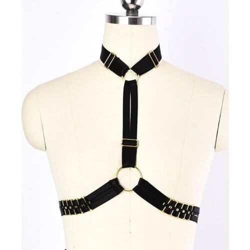 Adjust Sexy Women Body Harness Bust Belt White Bra Steampunk Goth Crop Tops Night Costume Gift Plus Size Underwear