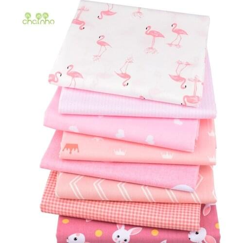 Chainho,Pink Cartoon Series,Printed Twill Cotton Fabric,Patchwork Cloth For DIY Sewing&Quilting Baby & Childrens Material,CC318