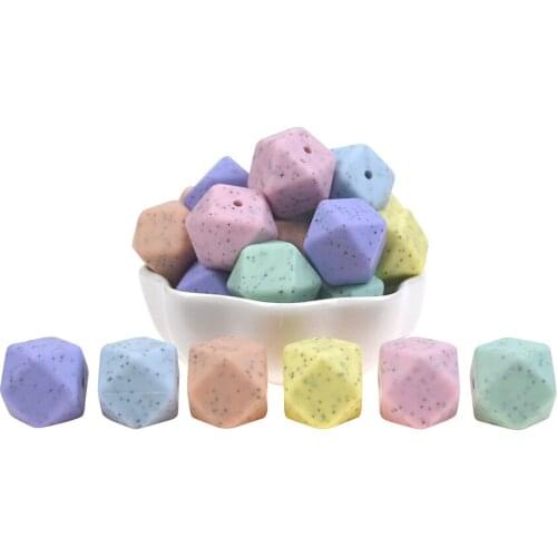 Mabochewing Granite Colors Silicone Baby Teething Beads Black Speckle Molded Food Gade Silicon Baby Chewing Teethers