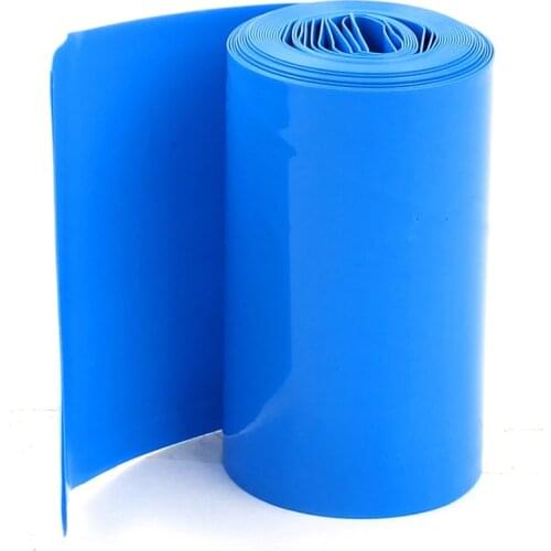 2Meters 50mm Width PVC Heat Shrink Wrap Tube Blue for 2 x 18650 Battery Wiring Accessories