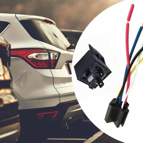 12V 40 Amp Car SPDT Universal High Quaility Automotive Relays DC 5 Pin 5 Wires with Pre-wired Harness Socket Wires Parts