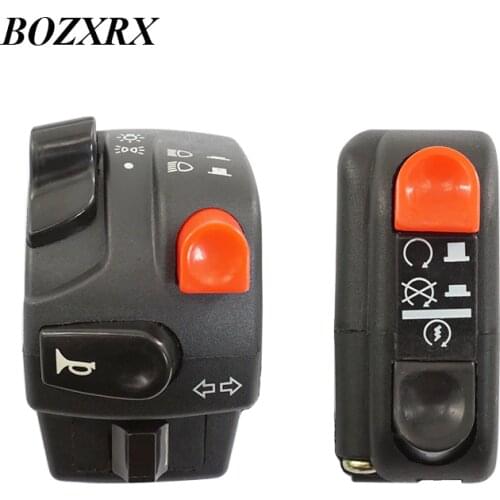 1Pc Universal 12V Motorcycle Power Switch Handle Switch Engine Electric Start Kill Horn Beam Headlight Button Switch Left/Right