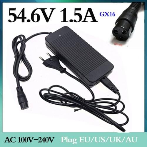 54.6V 1.5A charger for 48V lithium battery charger 13 serise 48V charger GX16 connector