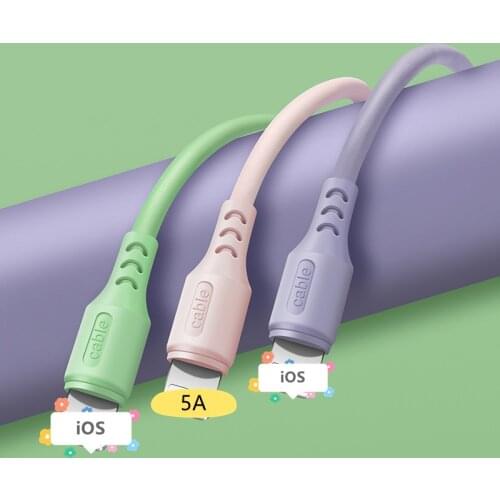 Liquid Silicone Charging Cable For iPhone SE 6 6S 6SPlus 7 8Plus X XR XS Max 11Pro 12 12Pro Data Sync Fast Charging Line Cord