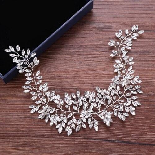 Women Headband Rhinestones Wedding Hair Accessories Bridal Rhinestone Headband Tiaras Silver Color Wedding Hair Jewelry Hairband