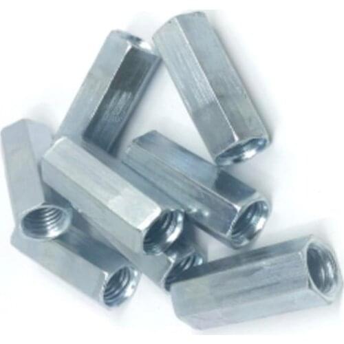 1-10PCS M3 M4 M5 M6 M8 M10 M12 M14 M16 Rod Coupling Hex Nut steel Galvanized Long Hex Nut Connection Thread Nut