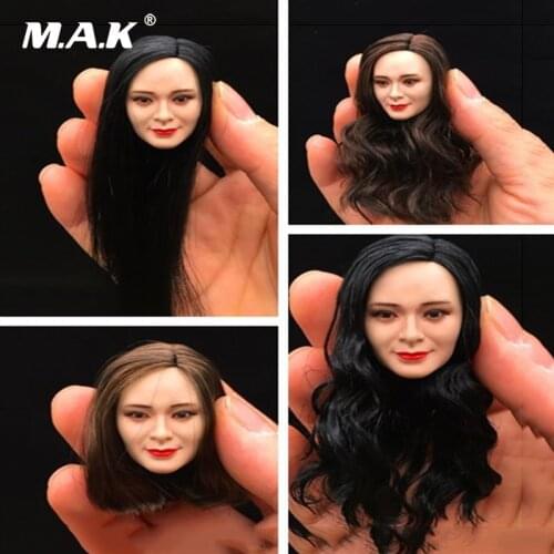1/6 Scale Asian Beautiful Female Head Sculpt Actress Star Yang Mi Headplay Carving Model for 12" Action Figure Accessory
