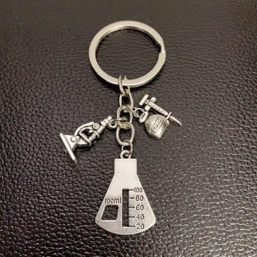 1pcs Science Keyring Medical Student Key Chain Nurse Keychain Graduation Jewelry Biology Gift For Teacher