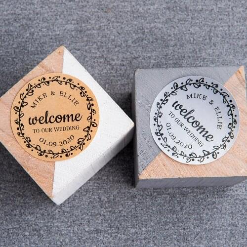 #49BGJ-40mm diameter round sticker, matte silver, kraft paper, matte white sticker，Custom stickers，wedding decoration