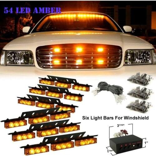 54LEDs Car Truck Flash Warning Strobe Light RV Camper Trailer Hazard Light Bar SUV Bus Front Exterior Work Lamp Car Accessories