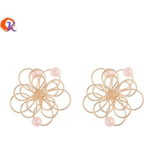 Cordial Design 50Pcs 30*30MM Jewelry Accessories/Earrings Making/Flower Shape/DIY/Imitation Pearl/Hand Made/Earring Findings