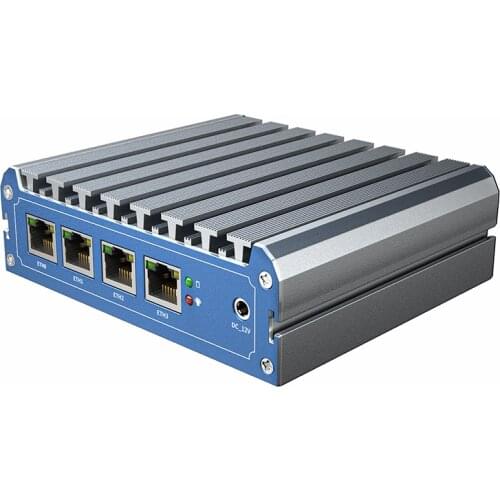 Fanless Soft Router Intel Celeron J3455 J4205 Quad Core Mini PC with VGA HD-MI 4 Intel Gigabit LAN for pfSense firewall AES-NI