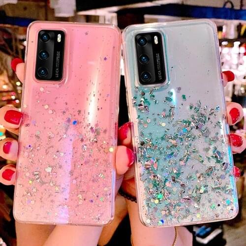 Glitter Bling Soft Clear Cover For Samsung Galaxy A02S A12 A21S A31 A41 A42 A51 A71 M31S M21 A50 A30S A10S S20 FE S10 Plus Case