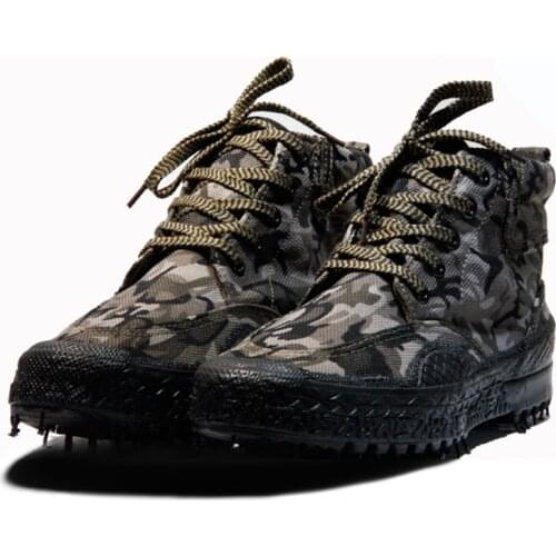 Men Women Army Training Camo Canvas Shoes Outdoor Sports Hiking Camping Climbing Non-slip Wearproof Breathable Tactical Boots
