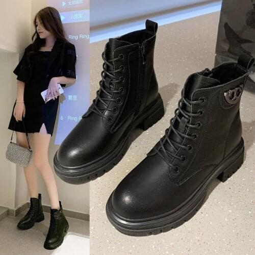 New Winter All-match Comfortable Solid Color Fashion Womens Shoes High-top Shoes Casual Womens Boots Thick-soled Warm Shoes