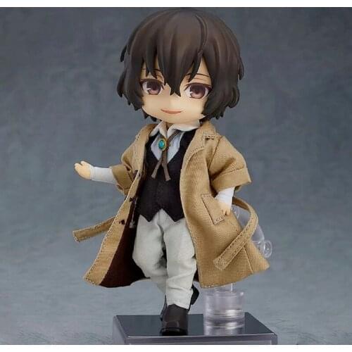 Bungo Stray Dogs Dazai Osamu Changeable Q Ver Suit Real Clothes PVC Anime Action Figure Cute Toy Brinquedos Collection Doll 14cm