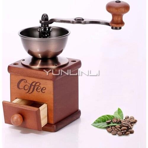 Household Coffee Grinder Manual Solid Wood Mini Coffee Machine Body Cast Iron Movement Coffee Grinding Machine 3503
