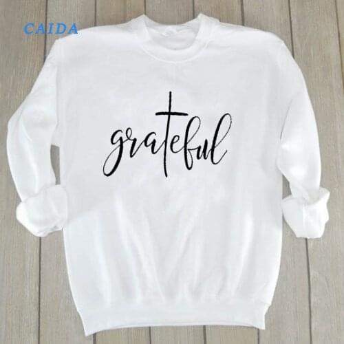 CAIDA Sweatshirt Women Jesus Faith Hope Love Slogan Clothing Thankful Blessed Pullover Casual Girl Jumper Drop Ship Dropshipping