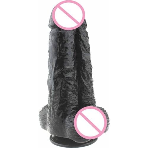 Black Double Dildo Siamese Dong Realistic Penis With Strong Sucker Huge Dildos Big Glans Man Dick Sex Toys For Women Lesbian