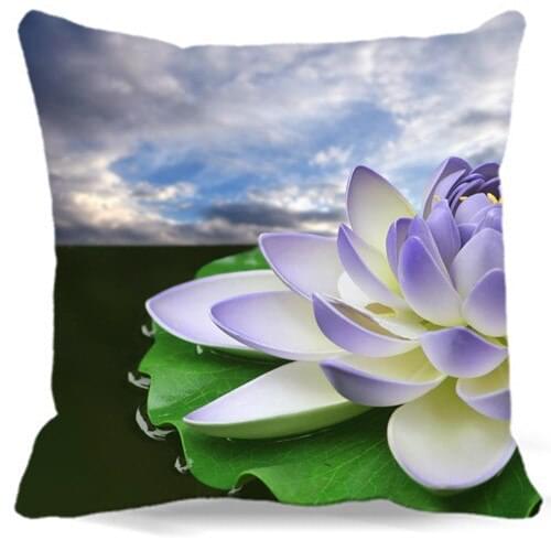 Flower lotus cotton polyester square Pillow Covers 9 style High Quality 40cm 45cm 50cm 60cm Sofa home car Cushion Cover